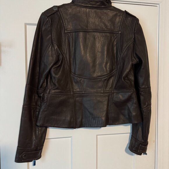 Vintage Pelle Chocolate Brown Leather Jacket – 90s Minimalist / Quiet Luxury - Picture 5 of 6